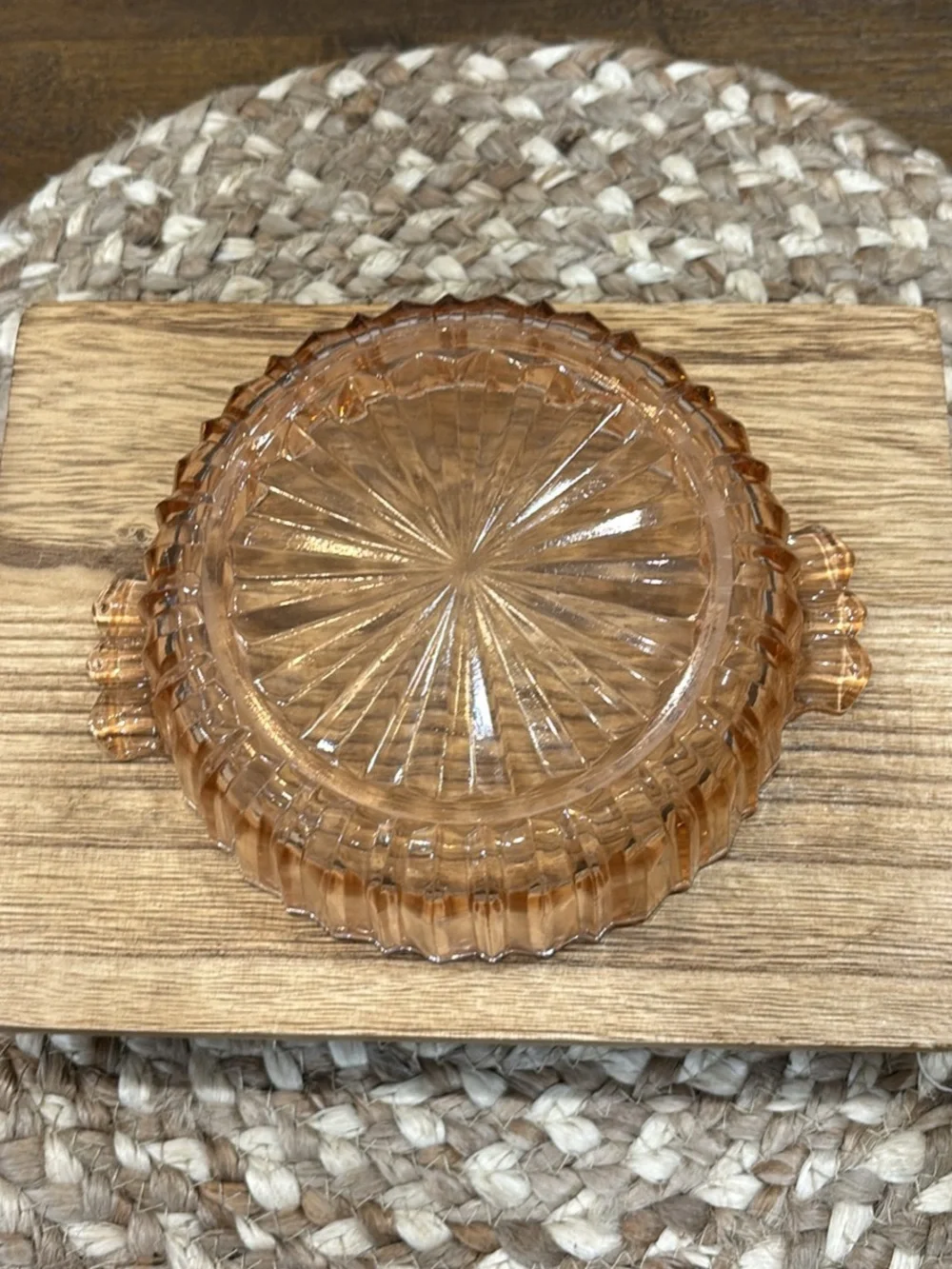 Vintage Pink Carnival Glass Serving Dish